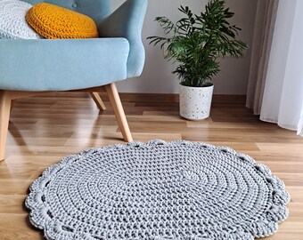 Grey Oval Rug with border for girl nursery, Many Color, toddler room decor, cute wasahble bath mat, soft and thick cotton rug,Grey Area Rugs