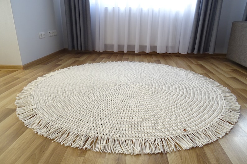 BOHO NURSERY RUG Round Rug with Fringe Boho Throw Large Etsy