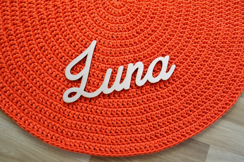 Orange round rug baby play mat floor rug nursery rug Etsy