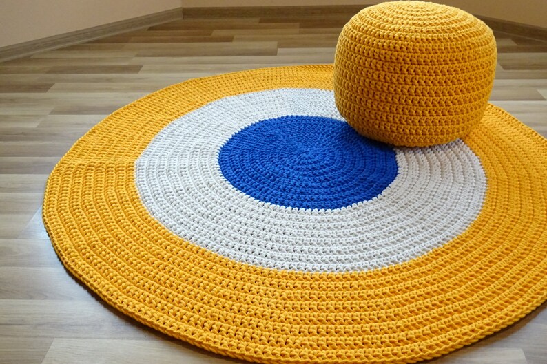 Modern Rug Round, Giant Crochet Rug - Etsy