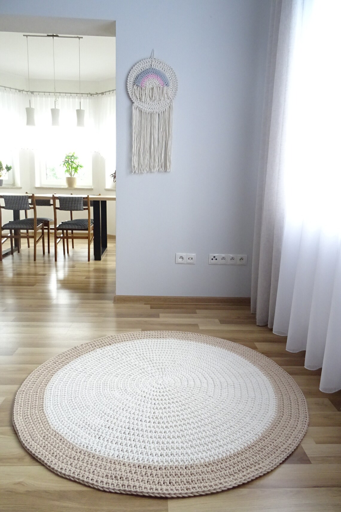 Cream Rag Rug Round Rug for Nursery Natural Round Rug Round Etsy