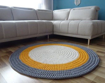 Alfombra redonda gris, alfombra redonda amarilla, alfombra de guardería niño, alfombra de tamaño personalizado, alfombra de baño redonda, alfombra de área redonda, alfombra de macramé, alfombra lavable, alfombra