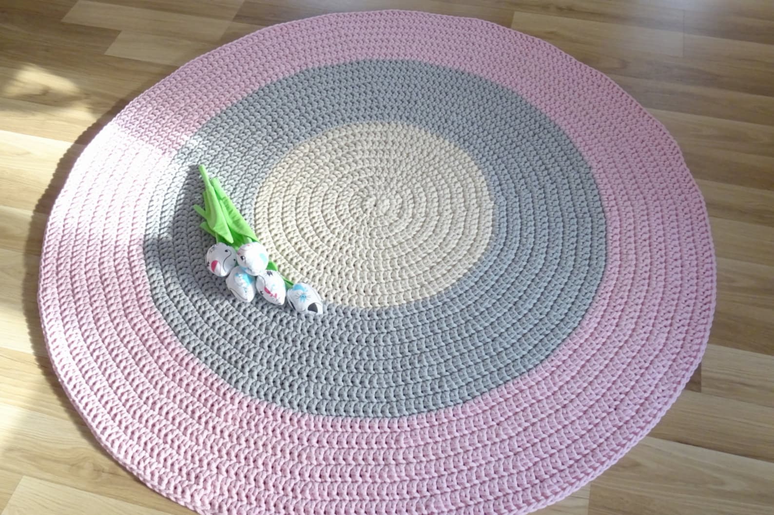 Crochet Round Rug 160 Cm 62 Inch Rug Nursery Decor Girl Etsy
