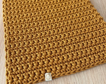 Mustard Bathroom Rug, Floor Runner, Handmade Runner, Modern Rug, Home Decor Rustic, housewarming gift, bathroom decor boho, First Home Decor