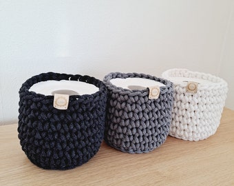 Small Crochet Basket  Decorative Basket, Cotton Rope Basket, Gift for her, Toddler room decor, nursery decor girl / boy, Handmade home decor