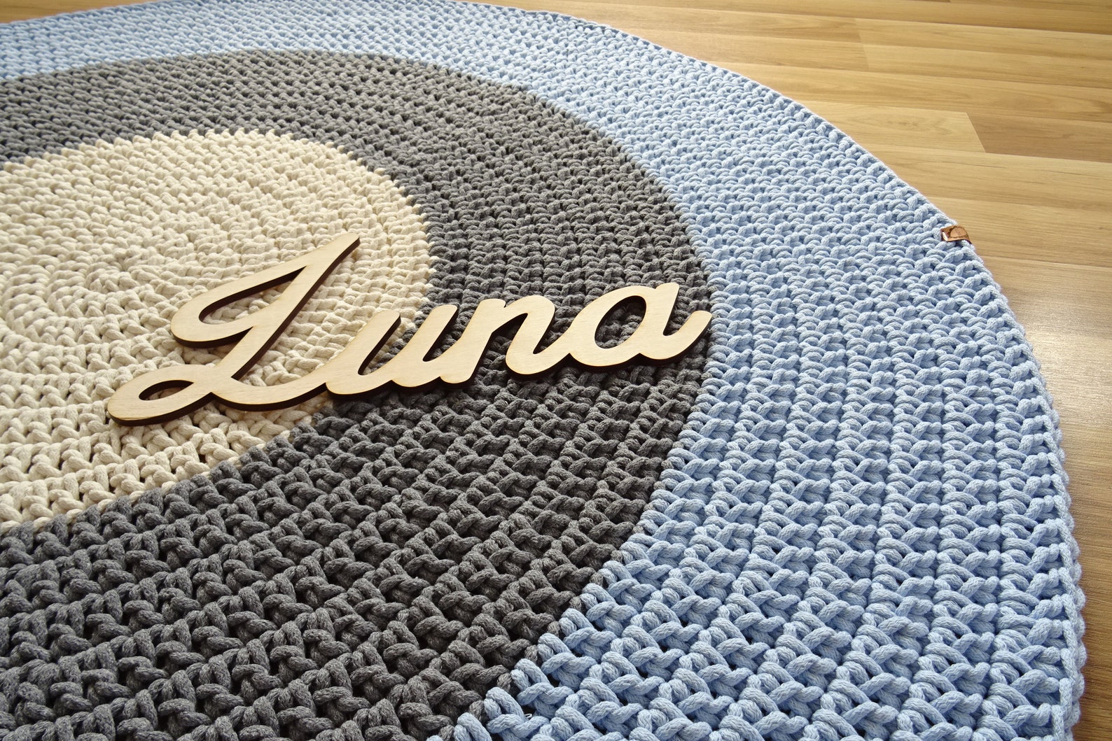 ROUND BLUE RUG Small Handmade Rug Round Blue Rug Cotton Rug Etsy