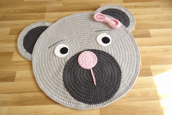 Barenteppich Teppich Teppiche Teppich Rund Grau Teppich Etsy