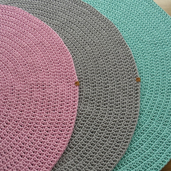 Pink Crochet Rug Etsy