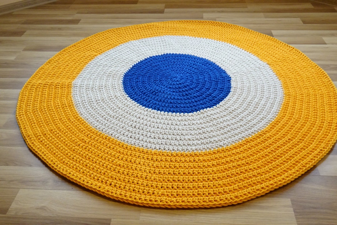 Modern Rug Round, Giant Crochet Rug - Etsy