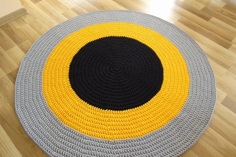 Alfombra amarilla redonda alfombra redonda arco iris | Etsy