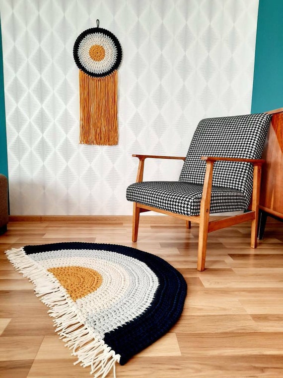 Rainbow Rug Colorful Mat Semicircle Rug Half Moon Rug - Etsy