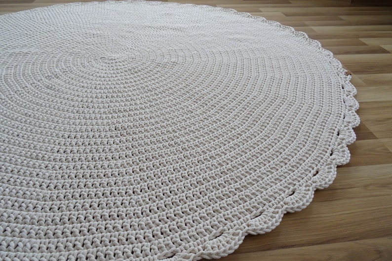 Round Crochet Rug for Kids Room Nursery Rugs Girl Doily Etsy