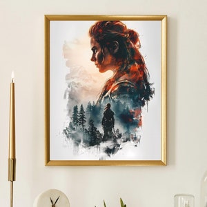 Aloy | Horizon | Gaming | 80&#39;s | Character | Unique | Wall Art | Home Art | Digital Download | Zero Dawn | Forbidden West