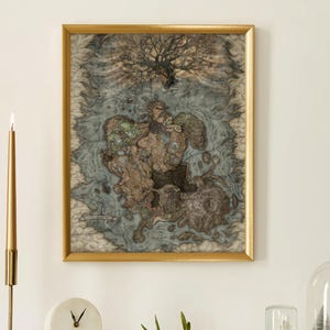 Contenu téléchargeable Anneau Ancien | L'ombre de l'Erdtree | affiche | Carte | Art du jeu | Art mural | Décoration d'intérieur | Cadeau | Authentique | Uniques | Détaillé |