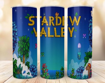 Kubek termiczny Stardew Valley 20 uncji, kubek podróżny do gier, naczynie do napojów inspirowane grami niezależnymi, przytulny prezent dla gracza, kubek z grafiką pikselową, prezent dla fana Stardew