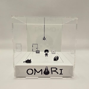 Omori | 3D | Cube Diorama | Handmade | Unique | Gaming Decor | White Space