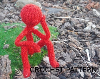 Unique Bendable Little Stickman Crochet Amigurumi PATTERN - Crochet Doll Pattern - Fun toy gift for Girls or Boys - US and UK pattern
