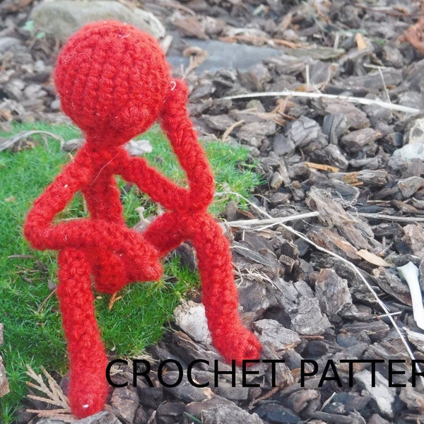 Einzigartiges biegsames kleines Stickman häkeln Amigurumi MUSTER - Puppe Häkelanleitung - Lustiges Spielzeug Geschenk für Mädchen oder Jungen - US und UK Häkelanleitung