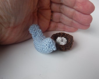 Crochet Bird Patterns Bundle, Amigurumi Bluebird & Nest (PDF Pattern)