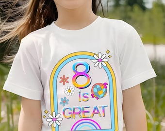 8th Birthday Bella Canvas Tee | "8 is Great" Party Shirt