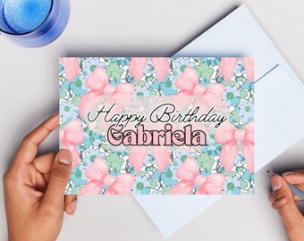 Personalized Happy Birthday Card | Custom Name | Blank or Custom Message inside