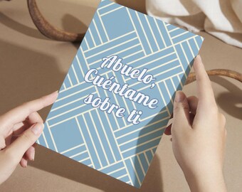 Libreta "Abuelo, Cuéntame sobre ti" - regalo perfecto para cumpleaños, Día del Padre o Navidad *NEW DESIGN* cabe en Stocking Stuffers!