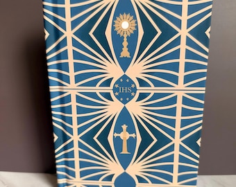 Catholic Eucharistic Adoration Blank Journal | Marian Deep Blue | Holy Hour Inspired