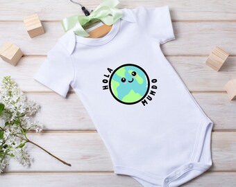 Hola Mundo Hello World Bodysuit for Newborns - body para bebé recién nacido