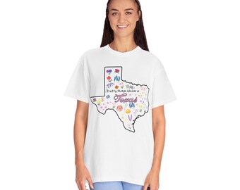 Texas Wildflower T-Shirt | Floral Map Tee, Southern Style