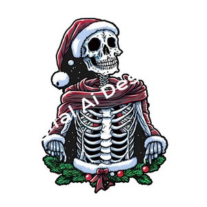 Christmas Skeleton PNG, Skeleton PNG, Christmas PNG, T Shirt Designs, artwork, Sublimation,