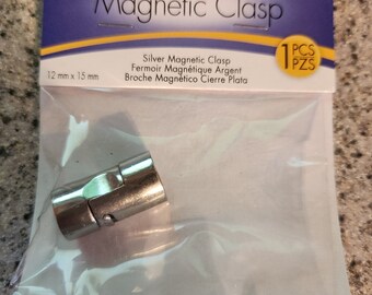 Silver Magnetic End Cap 12 x 15mm 2 pieces Darice New