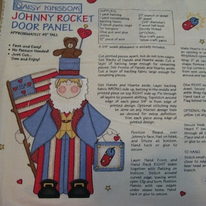 Sewable Fabric Door Panels Vintage OOP Johnny Rocket