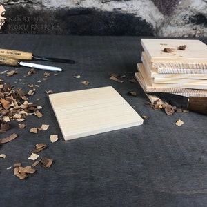 Set di 10 sottobicchieri in legno vuoto, quadrati in legno di pino grezzo, forniture in legno per l'artigianato, sottobicchieri in legno quadrati, 10 x 10 cm / 4 x 4 pollici