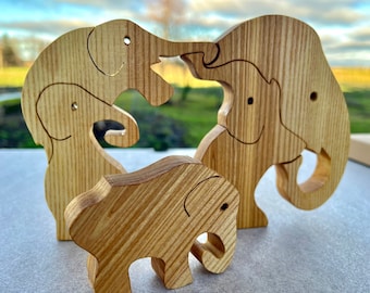 Puzzle dell'elefante di Ashwood, giocattolo Montessori con animali da safari