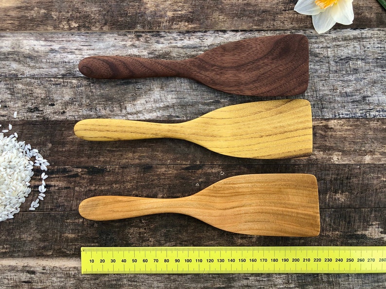 Flat Edged Small Wooden Spatulas Gift Set for Home Cooks Etsy