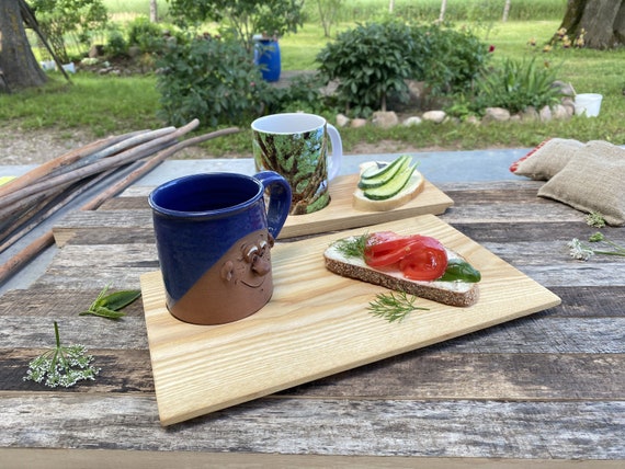 Plateau de service rectangulaire en bois plateau de petit déjeuner