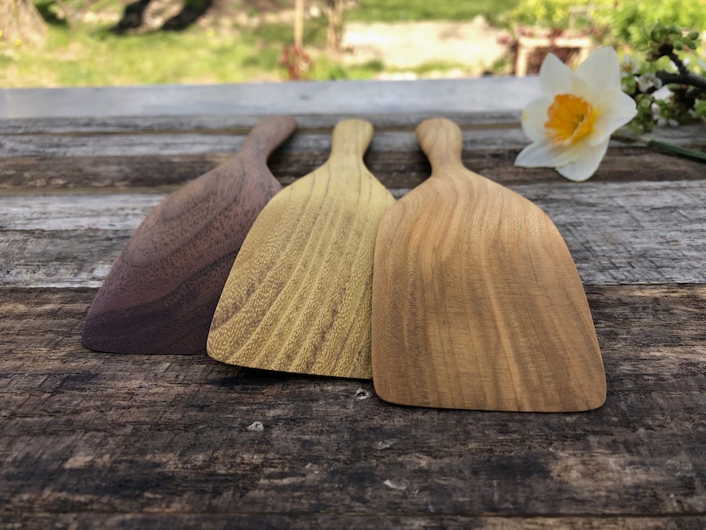 Flat Edged Small Wooden Spatulas Gift Set for Home Cooks Etsy