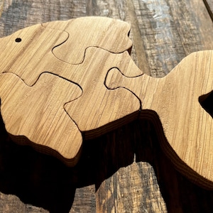 Fish puzzle for children, Wooden jigsaw fish form, Wooden animal toy, Montessori toy, Puzzle for kids, Toddler gift, Christmas gift for kids