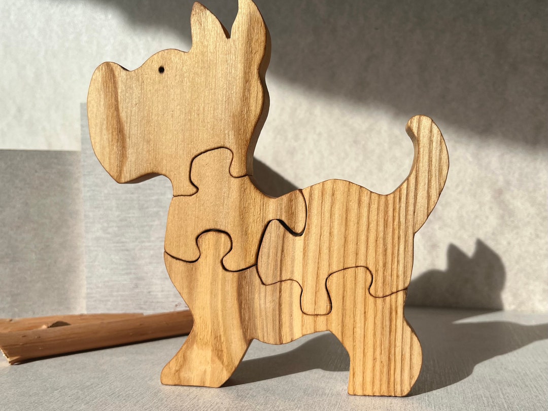 Wooden Animal Jigsaw Puzzle Turtle Dog Fox DIY Wooden Puzzles For Adults  Child Decompression Interactive Games Birthday Gifts