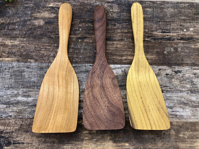 Flat Edged Small Wooden Spatulas Gift Set for Home Cooks Etsy
