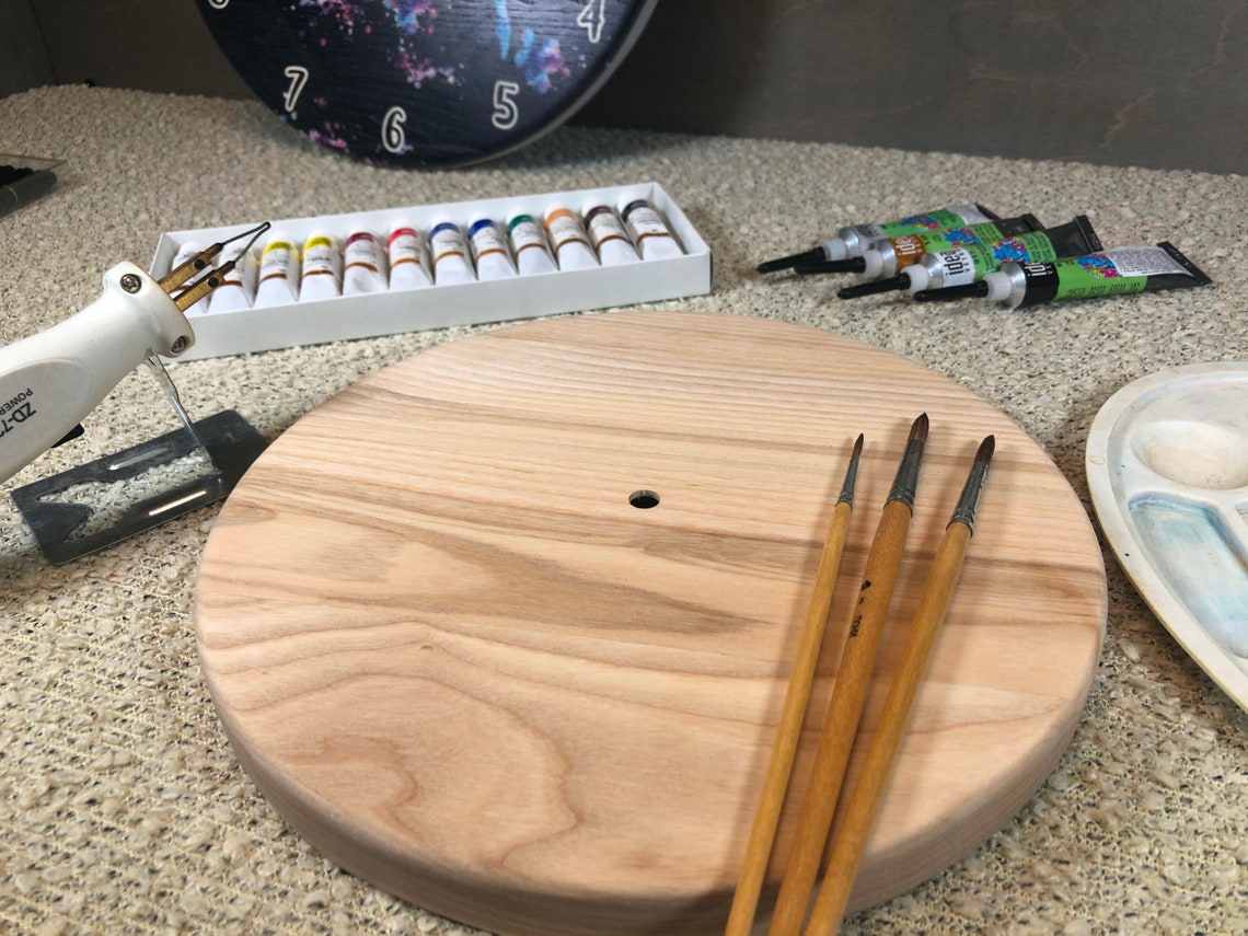 Unfinished Wooden Wall Clock DIY Round Wood Clock Blank Wood - Etsy