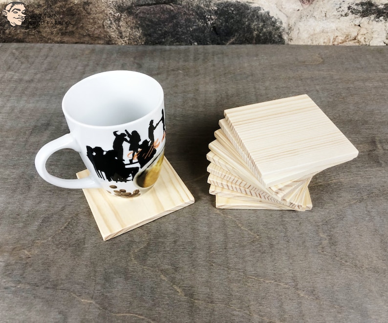 Blank Wood Coaster Unfinished Pine Wood Squares Wood Tile Etsy