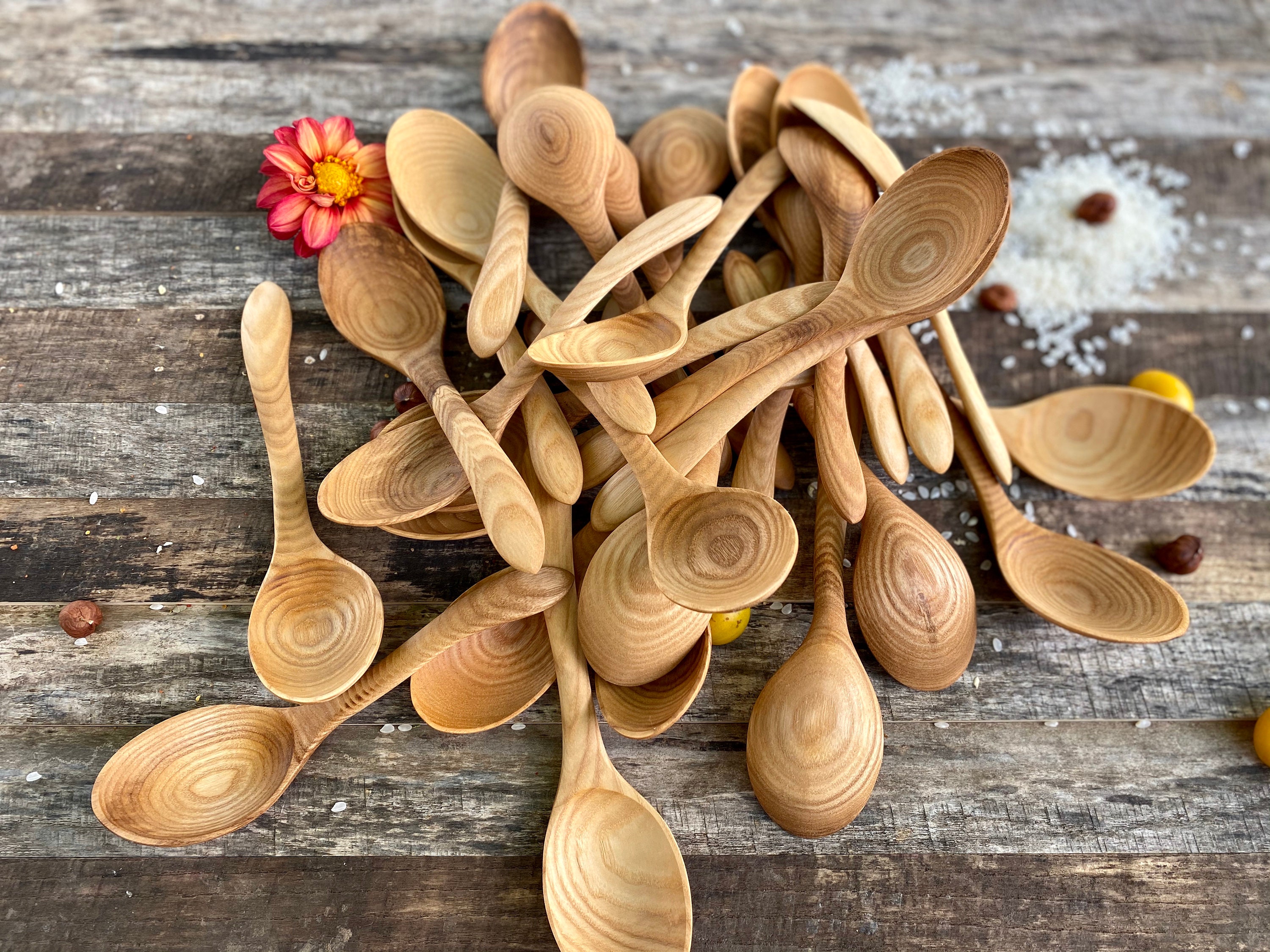 Ash Wood Table Spoon Handmade Wooden Soup Spoons Reusable Etsy