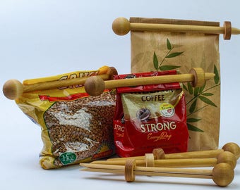Wooden Bag Clip, Non Plastic Food Clip, Clip for Snacks, Bag Sealing Clip, Handmade Natural Clip, Party Supplies, Pin Clothespin, Wood art