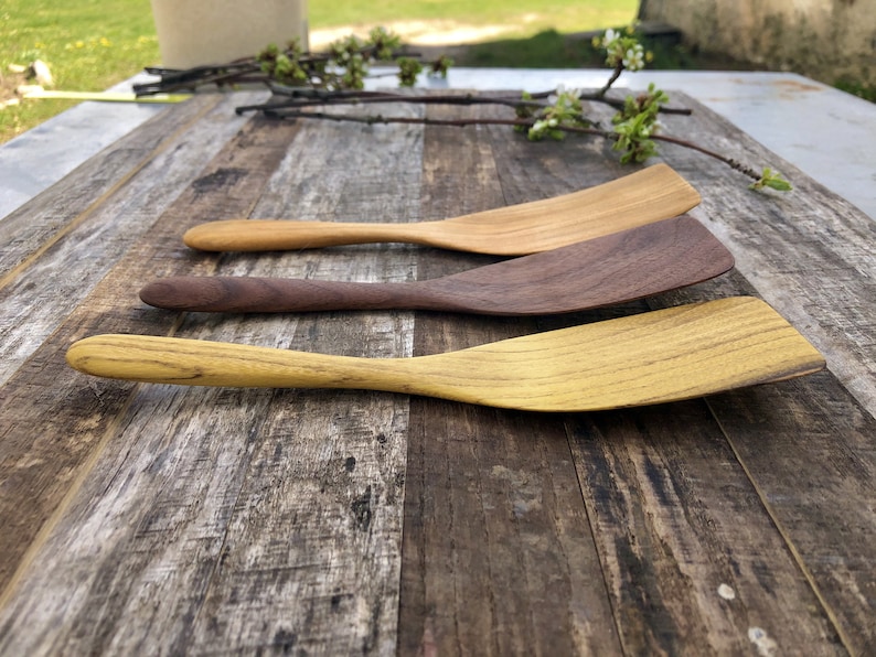Flat Edged Small Wooden Spatulas Gift Set for Home Cooks Etsy