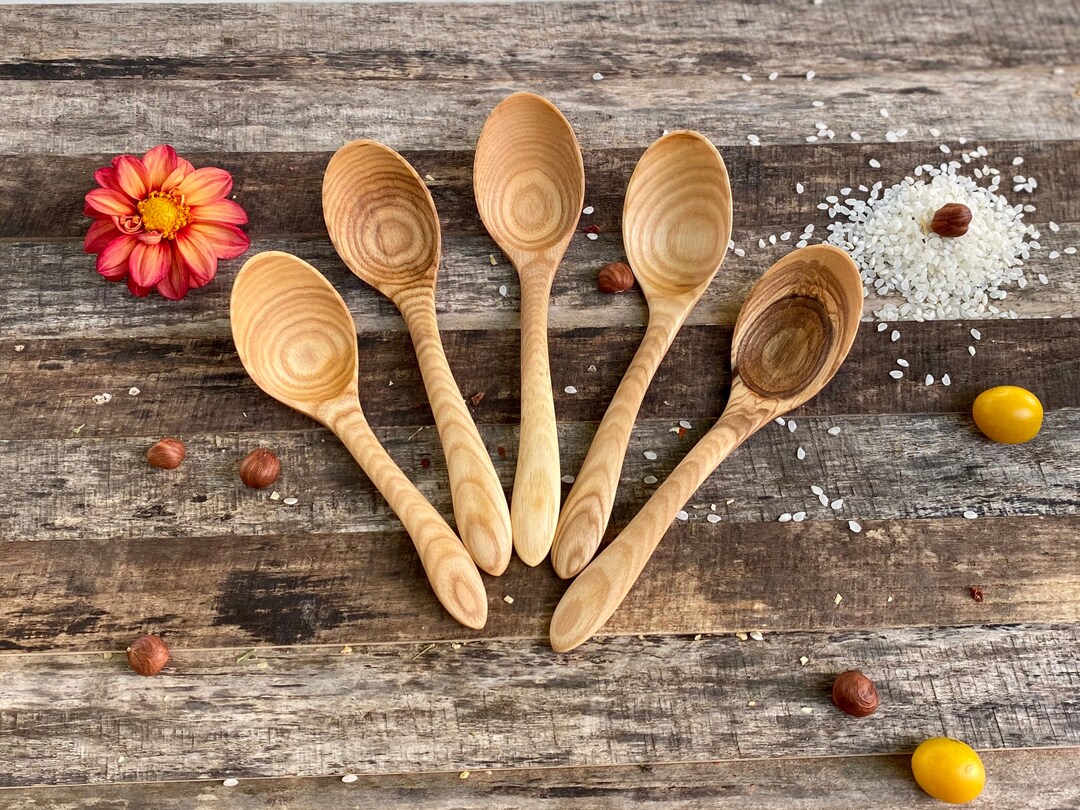 Ash Wood Table Spoon, Handmade Wooden Soup Spoons, Reusable Dinner