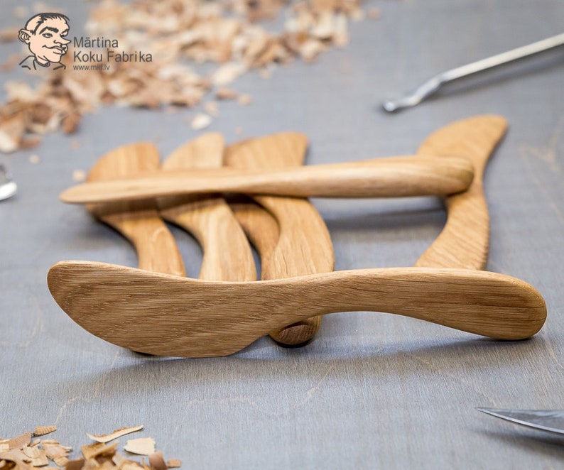 Kitchen Butter Knife Oak Wood Spreader Kitchen Handmade Etsy