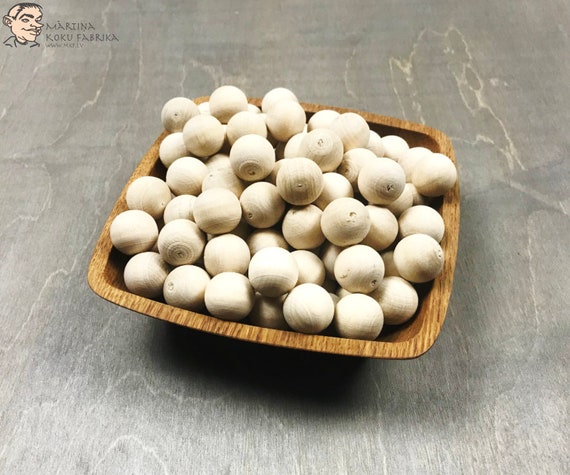 100 Palline Di Legno Naturale Da 20 Mm - Senza Foro, Per Fai Da Te, Decorazioni, Arte E Lavoretti Creativi