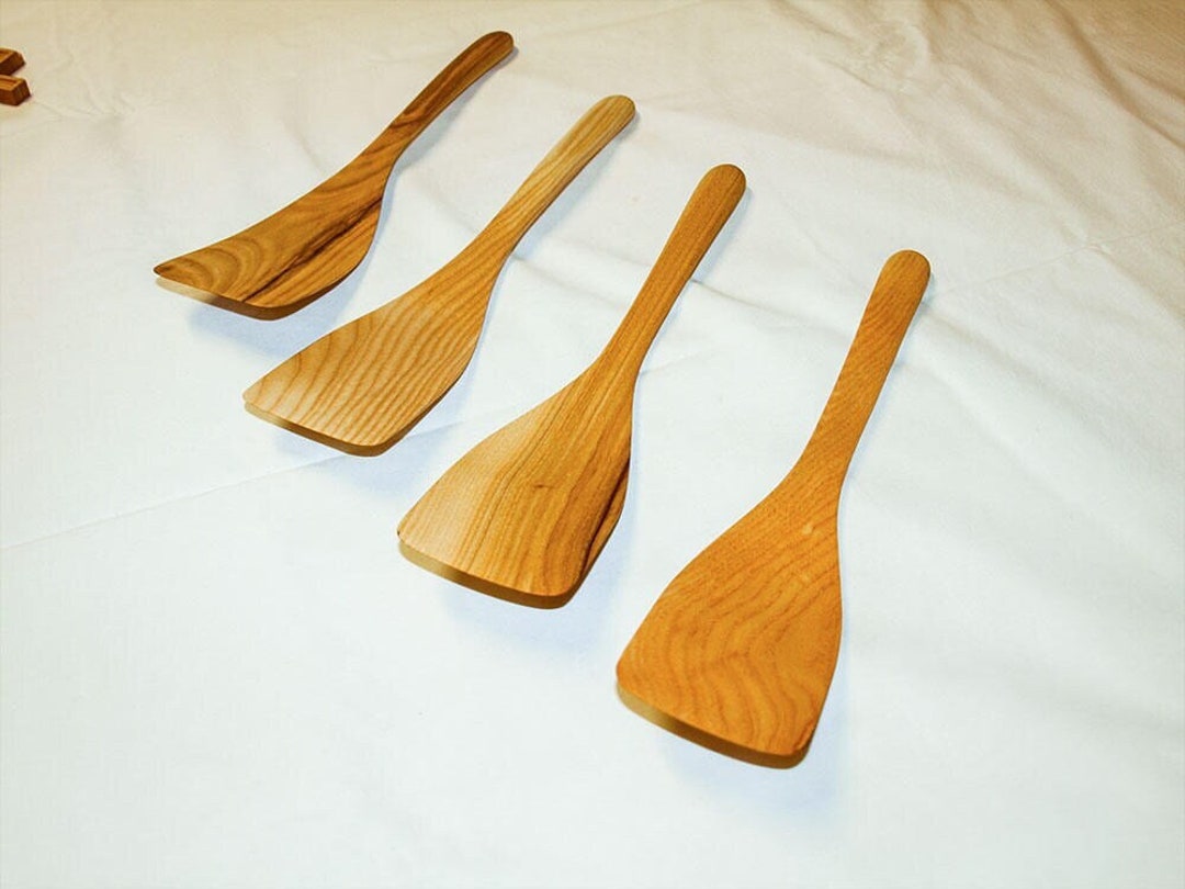 Spatules de cuisine en bois, Ustensiles en bois naturel faits à la