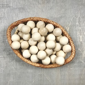 25mm unfinished blank wood beads, Set of 100 birch wood balls with or without hole, Wood jewelry crafting tools, Spherical round beads